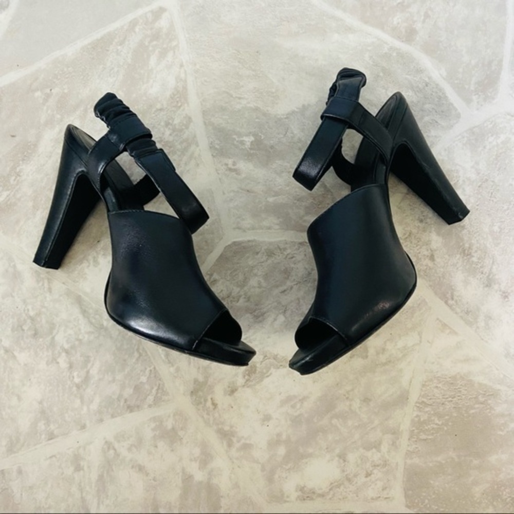 SEE BY CHLOE genuine leather peep toe ankle strap high heels size 37